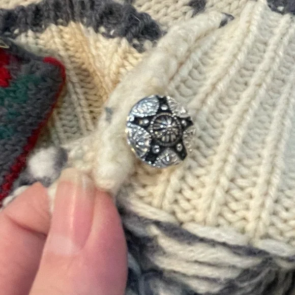 WOODSTOCK by Bernard Vntg Fair Isle Nordic Pure Virgin Wool Cardigan Sweater-38 - Picture 2 of 3